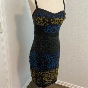 Beautiful BRA TOPS brand sundress adjustable straps built-in bra brown blue S
